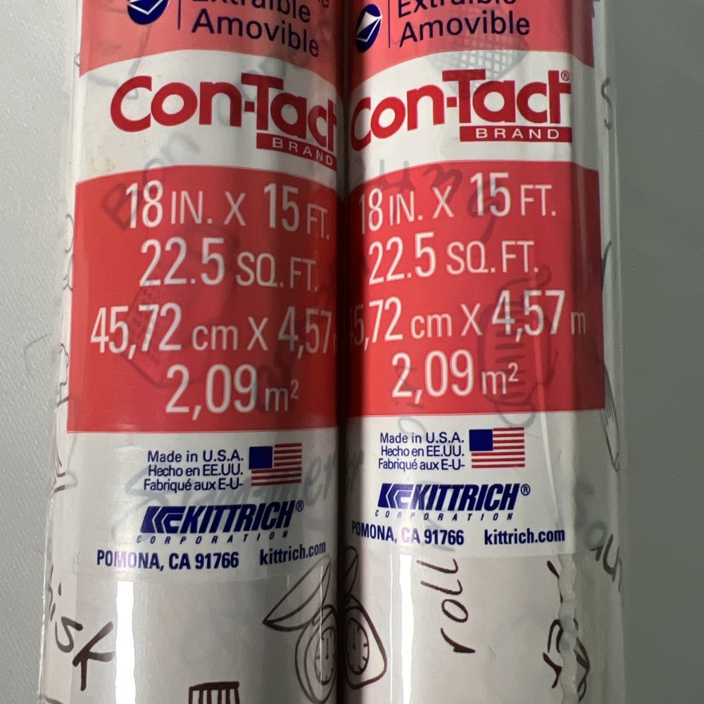 2 New Sealed‎ Con-Tact Paper Creative Covering 18"x15' Bon Appetit Self Adhesive